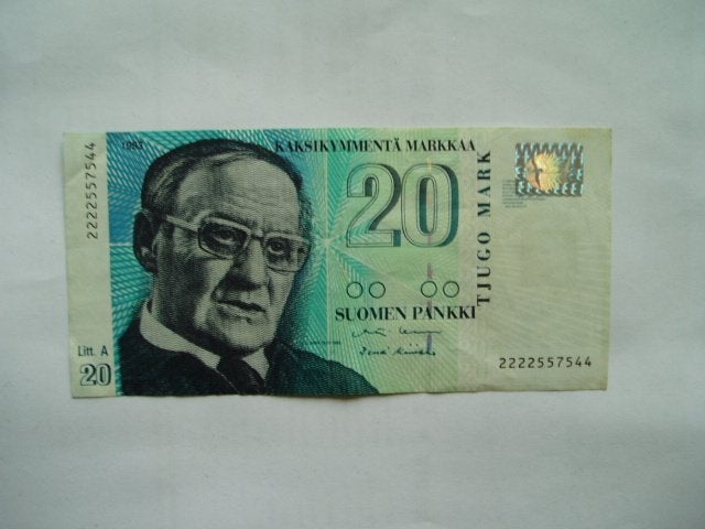 1762. Finland, 20 markkaa 1993 Väinö Linna., Verzenden, Overige landen, Los biljet