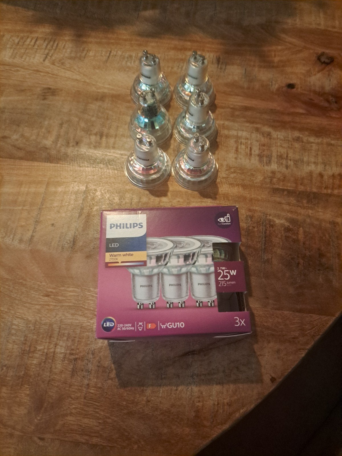 Philips LED GU10 Warm Wit Lampen (8stuks), Philips, Led-lamp, GU10, Nieuw