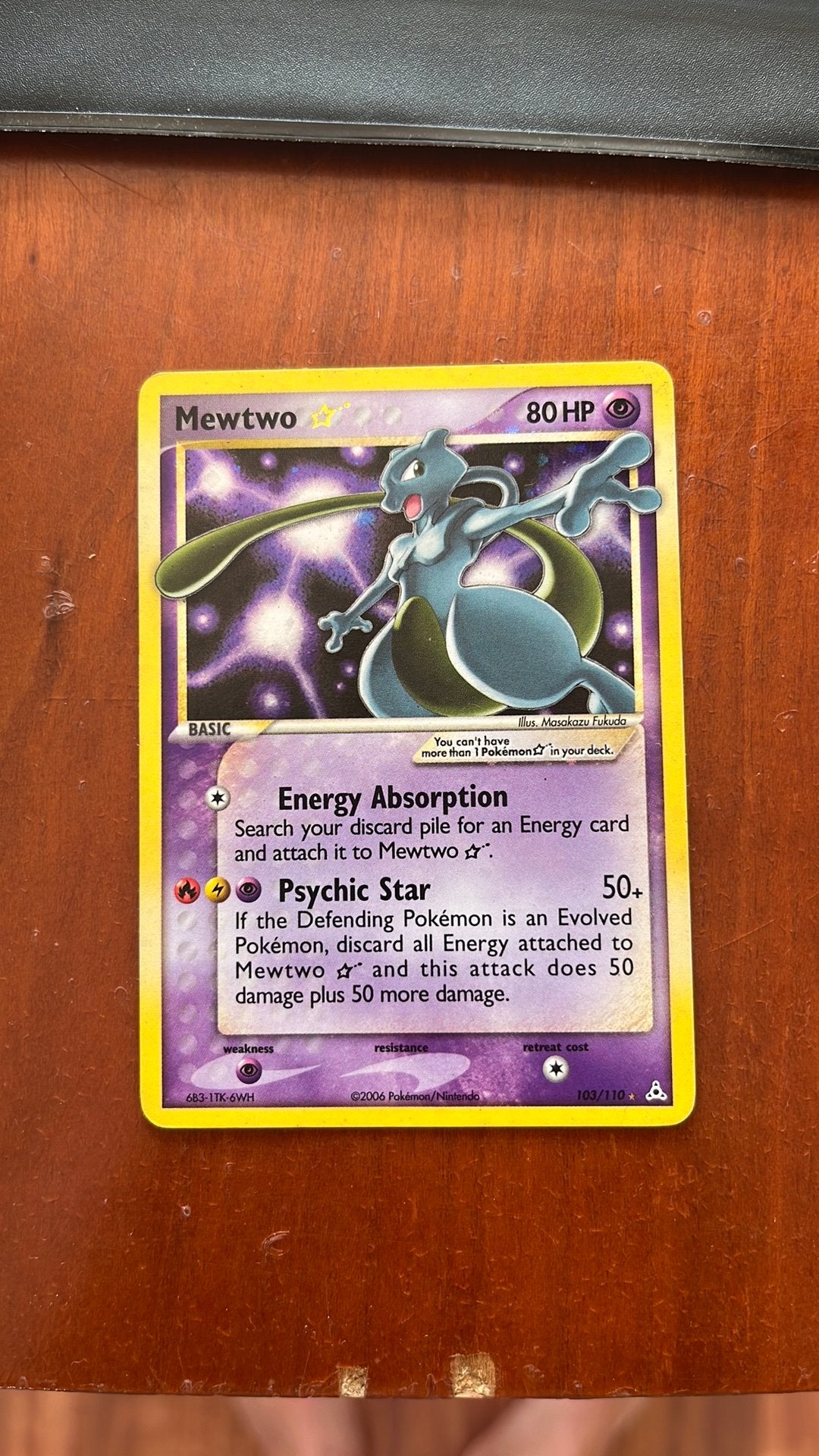 Mewtwo [Gold Star] 103 Pokemon Holon Phantoms LP, Ophalen of Verzenden, Nieuw, Losse kaart
