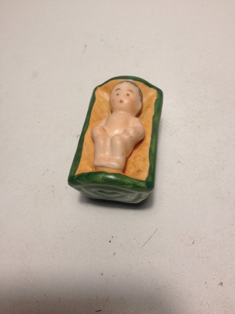 Goebel antiek kindje Jezus in kribbe (mini), Verzenden
