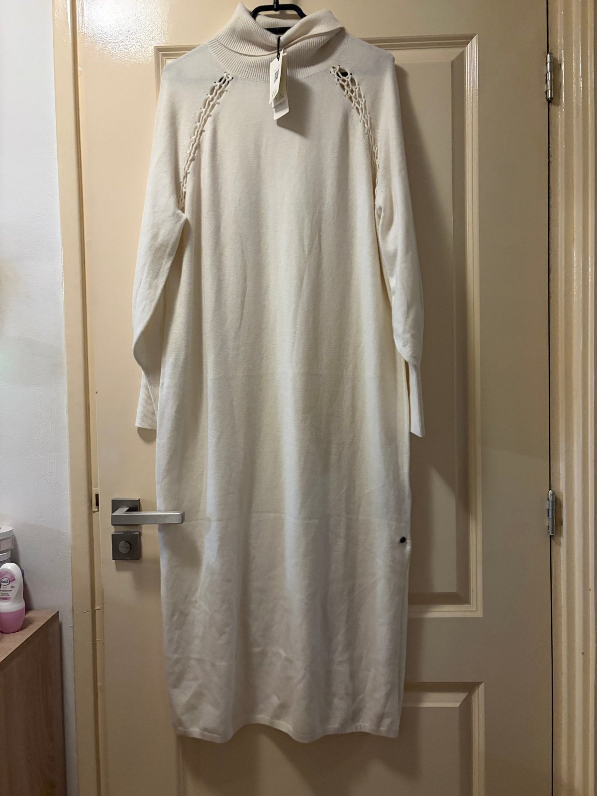 Ted Baker Witte Gebreide Jurk met Col en Kasjmier, Verzenden, Wit, Maat 46/48 (XL) of groter, Nieuw