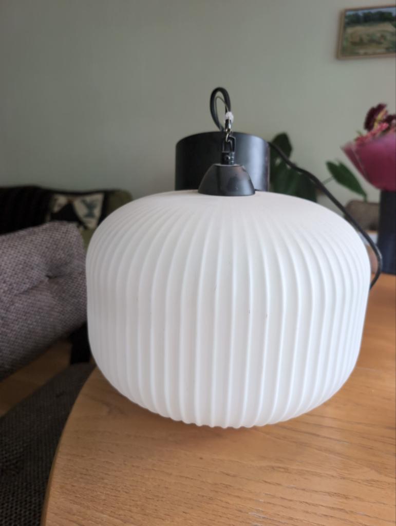 Witte japandi stijl lamp - Modern design, Kunststof, Ophalen of Verzenden, Zo goed als nieuw, Modern
