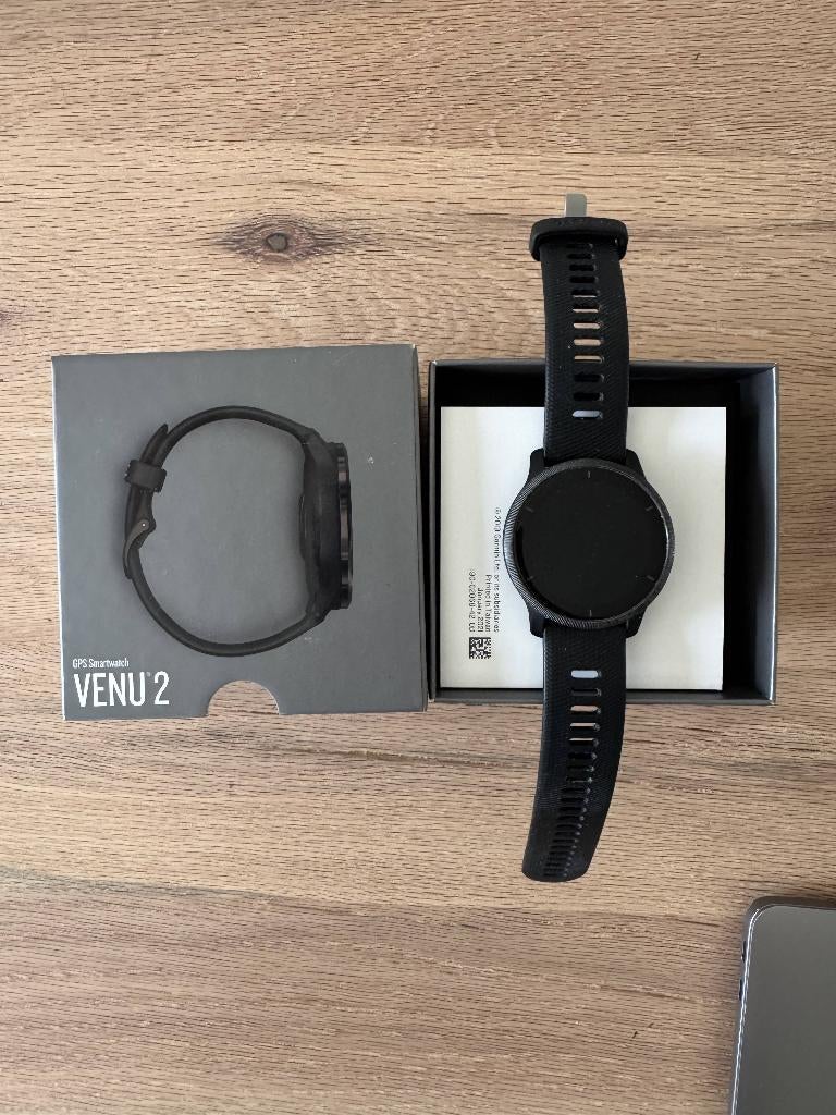 Garmin Venu 2 - met nieuwe sportband (origineel), Zwart, Garmin, Ophalen of Verzenden, Zo goed als nieuw