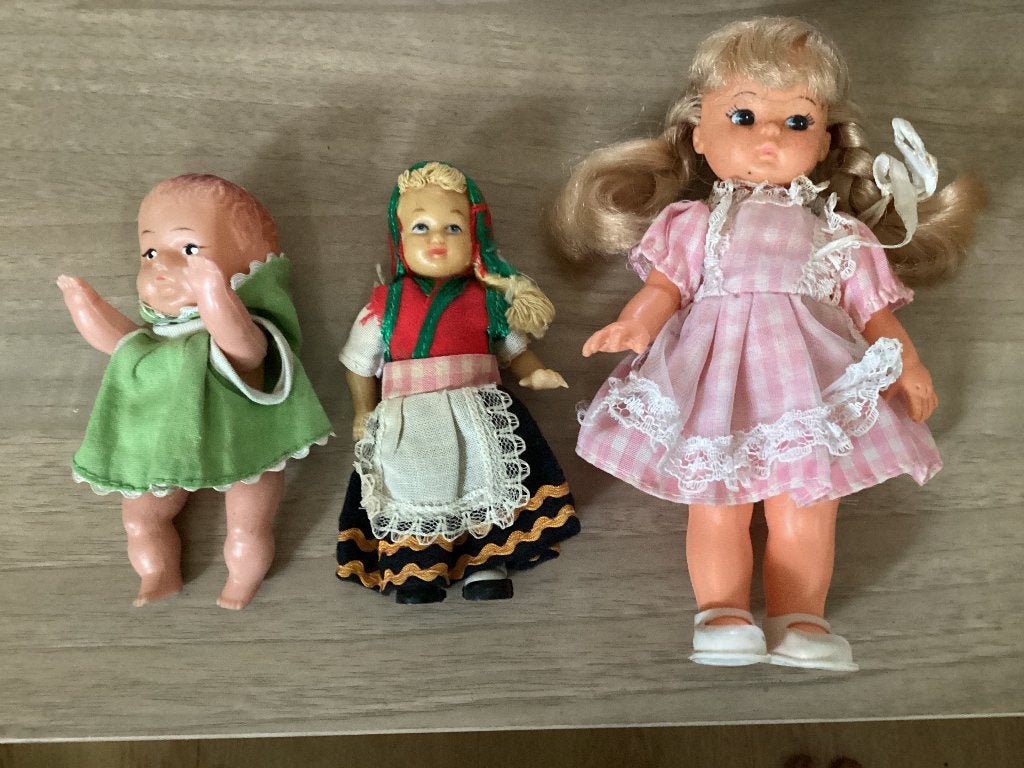 3 vintage popjes, Ophalen of Verzenden, Gebruikt, Pop