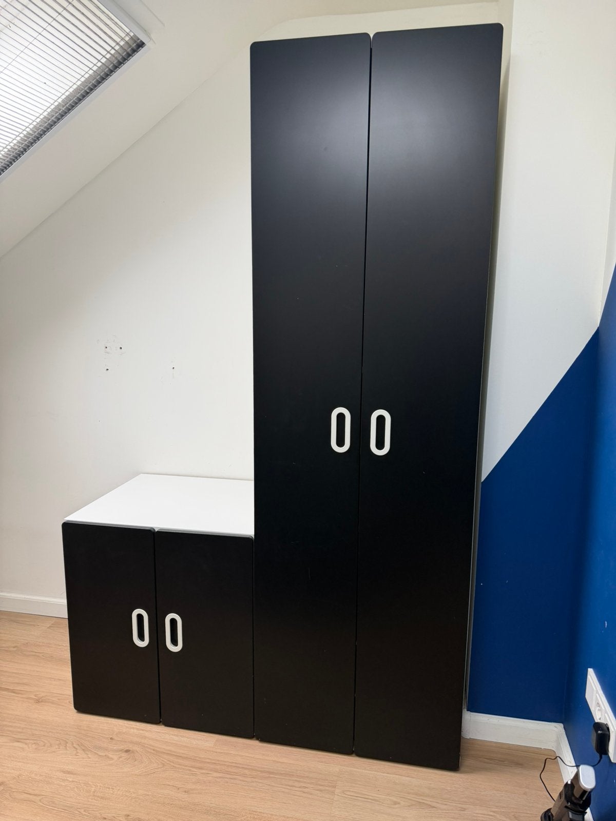 Ikea stuva / smastad kledingkast met zwarte deurtjes, Ophalen, Gebruikt, 50 tot 100 cm, Met lade(s)