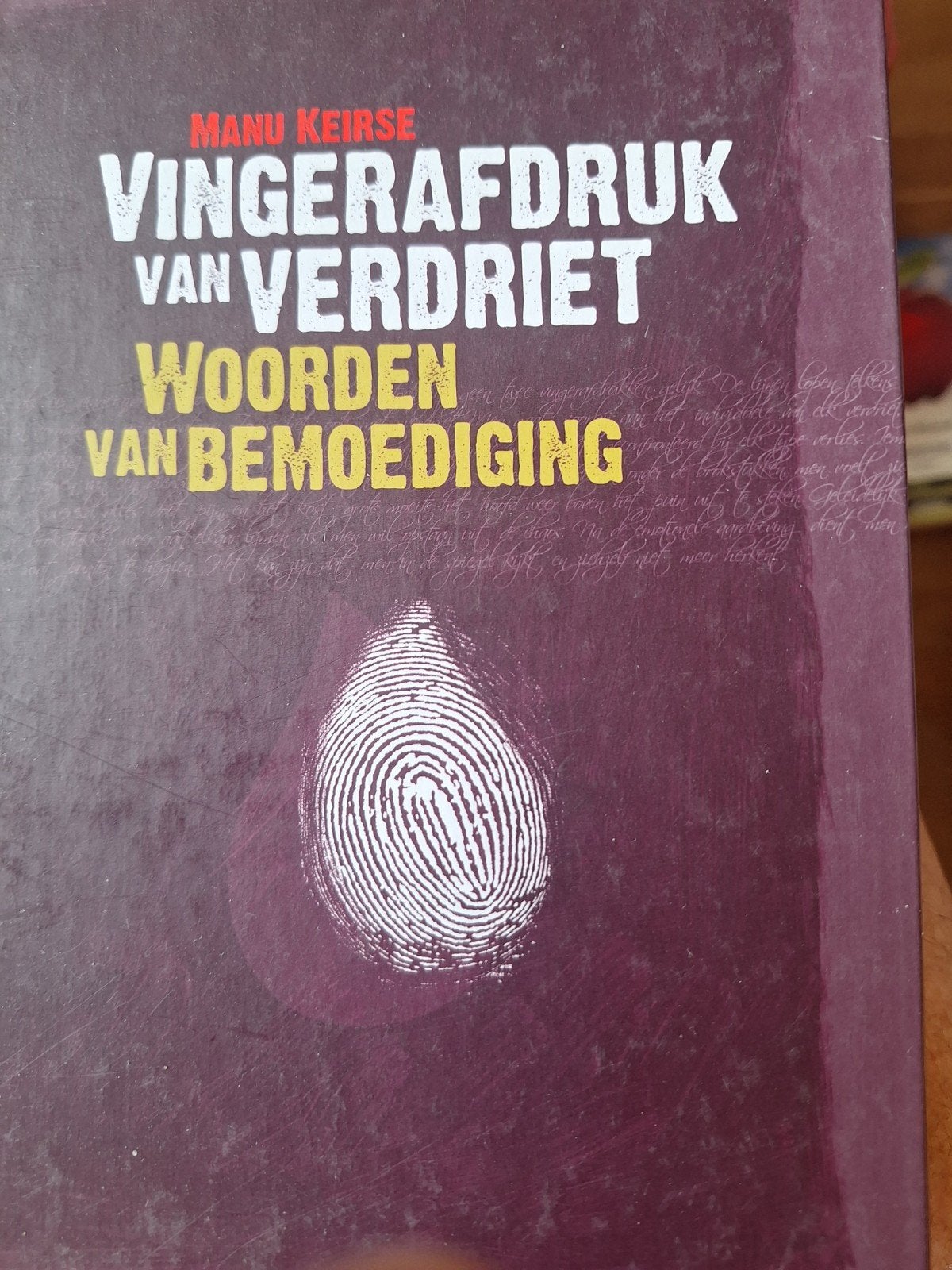 Vingerafdruk van verdriet - Manu Keirse ZGAN, Ophalen of Verzenden, Zo goed als nieuw