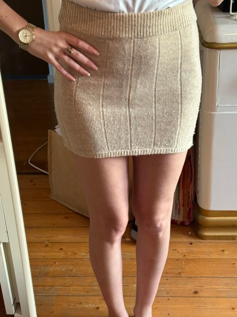 Gebreid beige rokje H&M, Beige, Ophalen of Verzenden, Maat 34 (XS) of kleiner, Gedragen