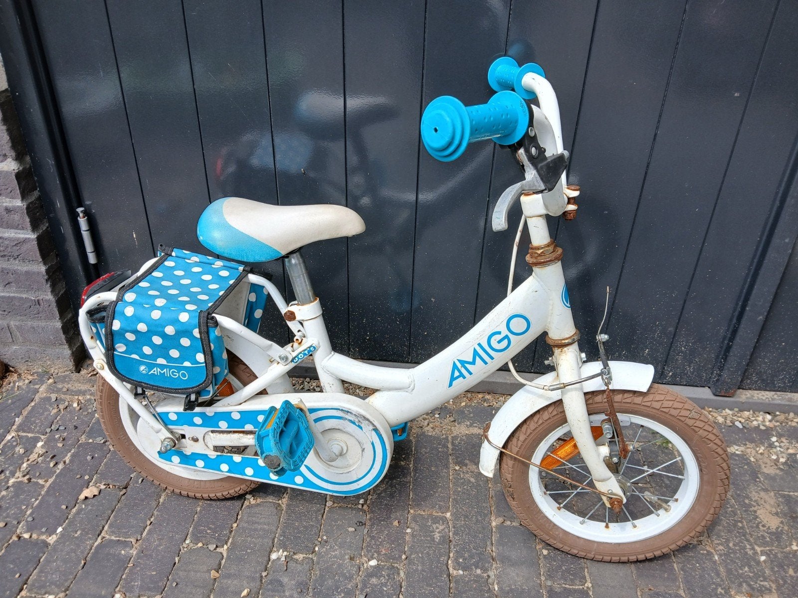 Amigo kinderfiets, Ophalen, Terugtraprem, Zijwieltjes, Gebruikt