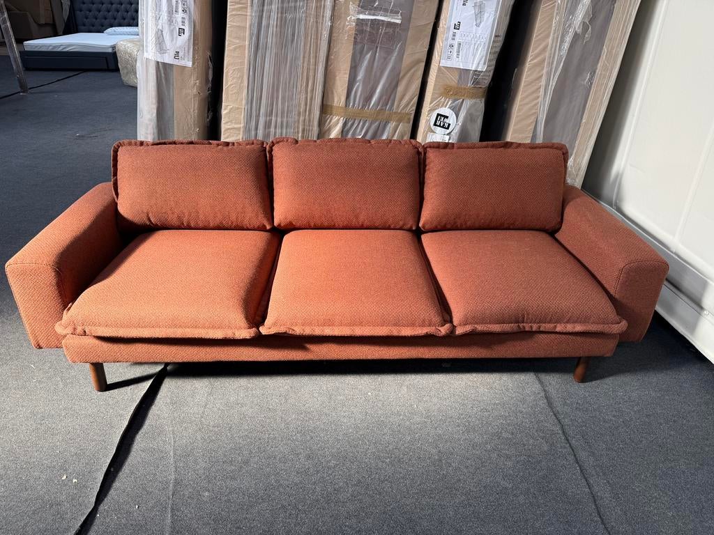 !!ACTIE!! KARWEI 3-zits Ella Terracotta stof, 75 tot 100 cm, Ophalen of Verzenden, Zo goed als nieuw, Stof