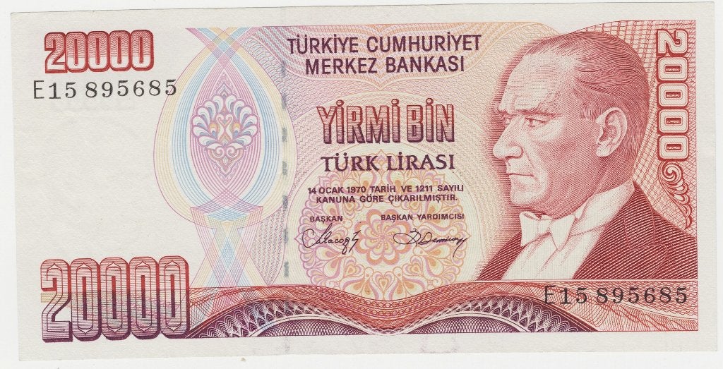 24-2555 Turkije 20.000 lire, Ophalen of Verzenden, Midden-Oosten, Los biljet
