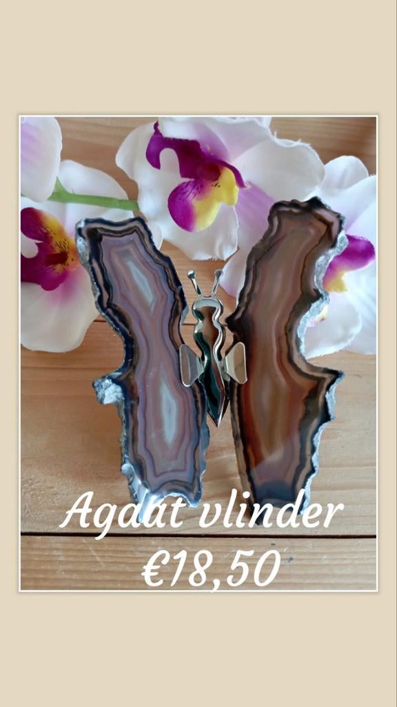 Agaat vlinder, Ophalen of Verzenden, Mineraal