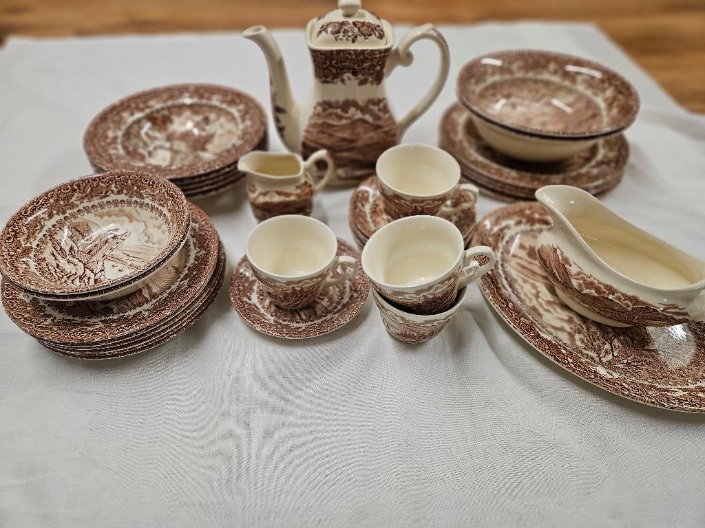 Engels Ironstone Servies - Staffordshire  - 20+ Delig, Ophalen of Verzenden