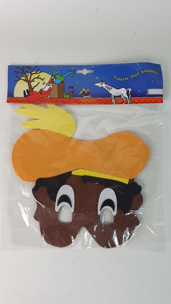 Zwarte Piet Masker, nieuw in verpakking. 8B12, Diversen, Sinterklaas, Tweedehands verkoop, Tweedehands verkoop, Gebruikt, Ophalen of Verzenden
