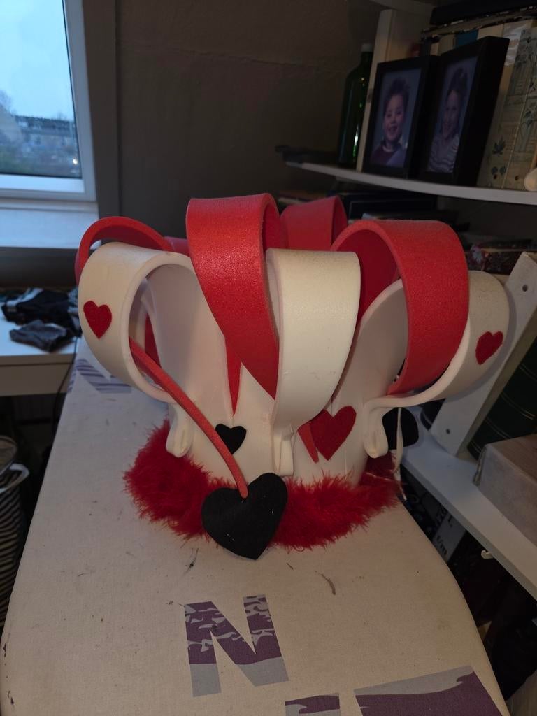 Leuke Rood/Witte Valentijns Hoed, Hoed, Nieuw, Geen merk, One size fits all
