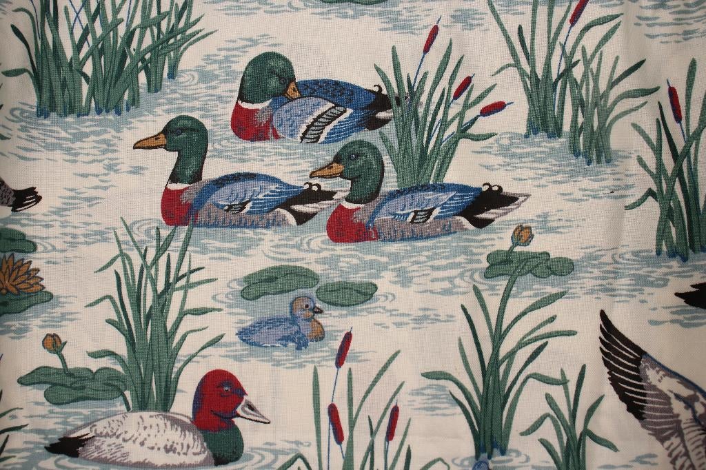 Coupon 100% katoen stof - eendjes in het water design #4097, Hobby en Vrije tijd, Stoffen en Lappen, Blauw, Nieuw, Ophalen of Verzenden