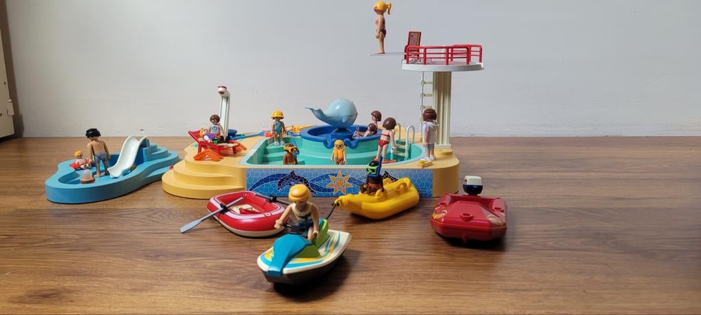 Playmobil Zwembad met Boten en Poppetjes, Ophalen of Verzenden, Gebruikt, Complete set