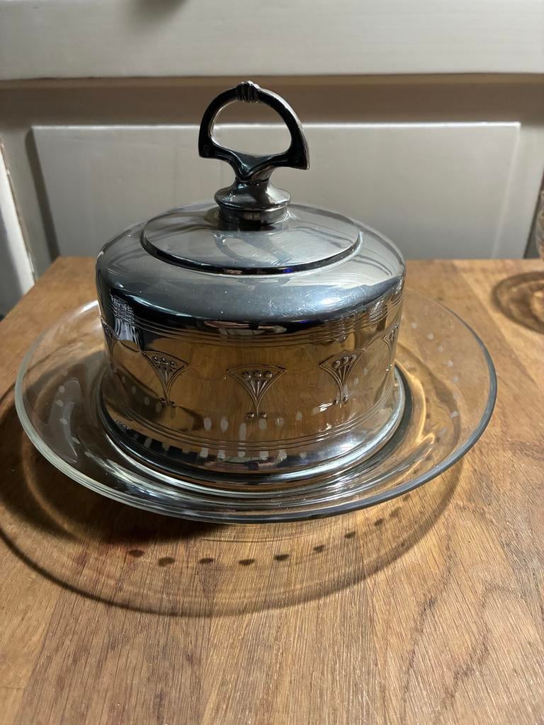 Antieke Verzilverde Warmhoudstoof/Botervloot Art Deco, Antiek en Kunst, Ophalen of Verzenden