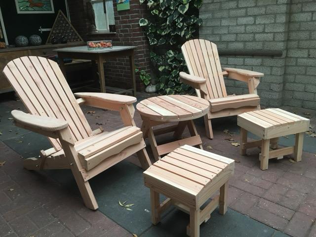 Eiken Tuinstoelen/Tuinset/Deckchair €425 VOOR HELE SET!, Tuin en Terras, Tuinsets en Loungesets, Zo goed als nieuw, Tuinset, Hout