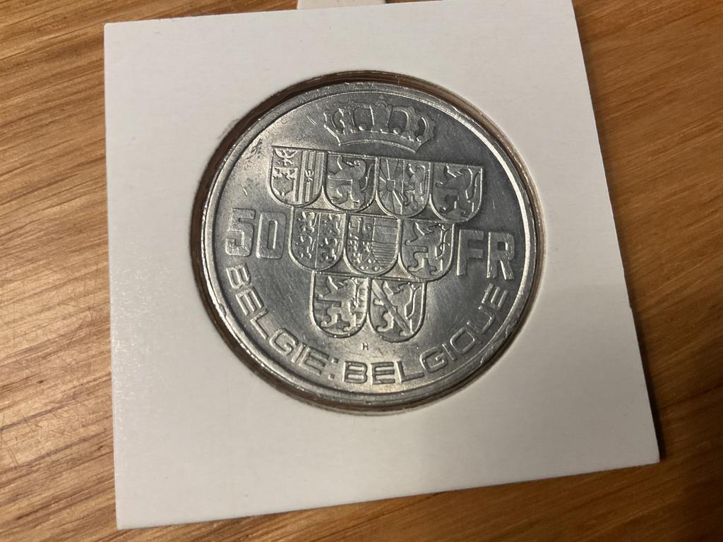 Belgie 50 francs 1940 zilver, Ophalen of Verzenden, België, Zilver