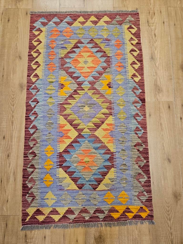 Prachtige handgeweven oosterse kelim 138x77, Info@SlatsAntiek.nl, 100 tot 150 cm, Vof Slats Antiek, Kelim