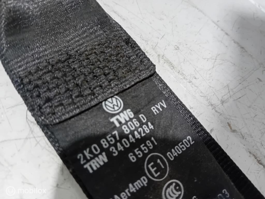 Gordel Volkswagen Caddy 2K0857805E 2K0857806D, Gebruikt, Ophalen of Verzenden