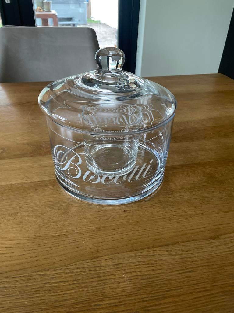 Glazen pot voor koek en chocolade, Huis en Inrichting, Ophalen of Verzenden, Zo goed als nieuw