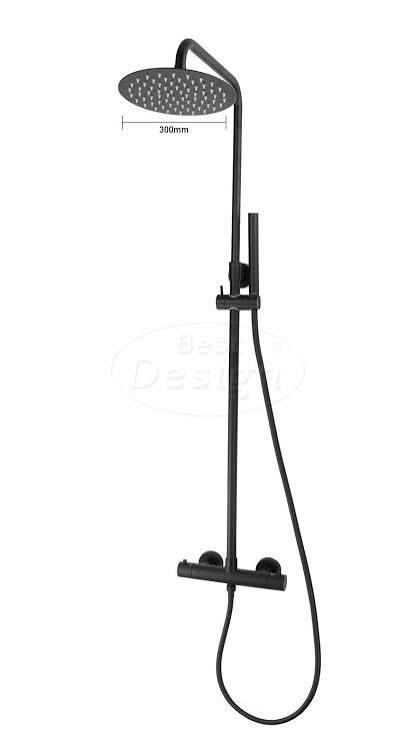 Showerpipe 30 cm thermostaat set mat zwart, Ophalen, Best deisgn, Nieuw, Best design