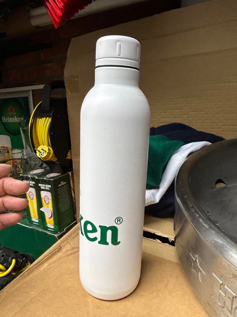 Heineken metalen thermosfles, Verzamelen, Ophalen, Nieuw, Gebruiksvoorwerp