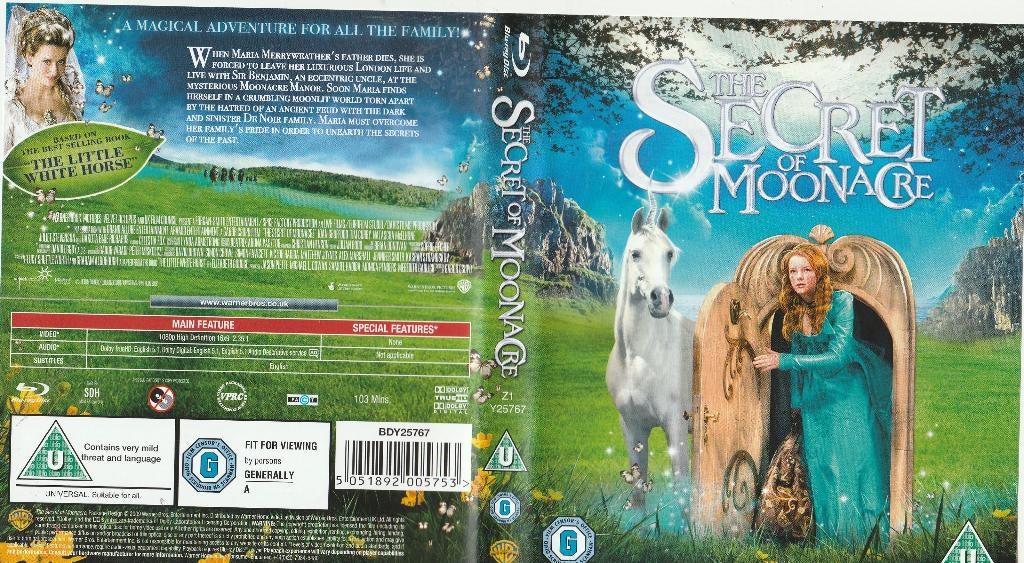 The secret of moonacre blu ray ( engels ), Ophalen of Verzenden, Zo goed als nieuw, Overige genres