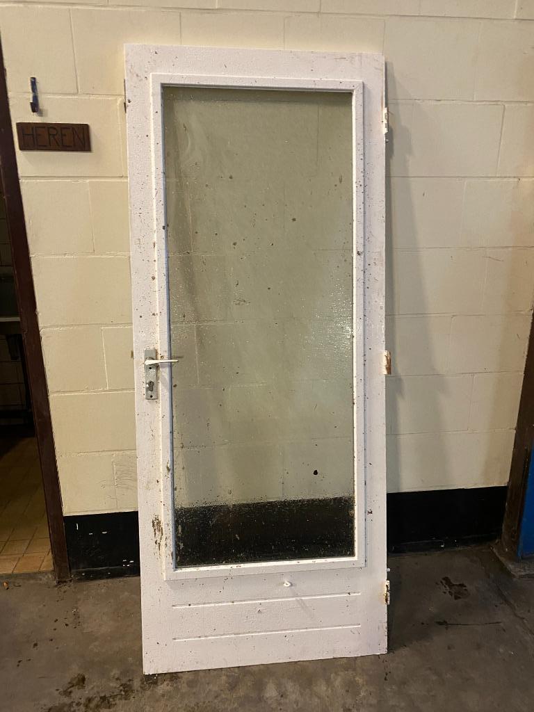 Meranti deur, zonder kozijn, Gebruikt, Deurkozijn, 150 tot 225 cm, Inclusief glas