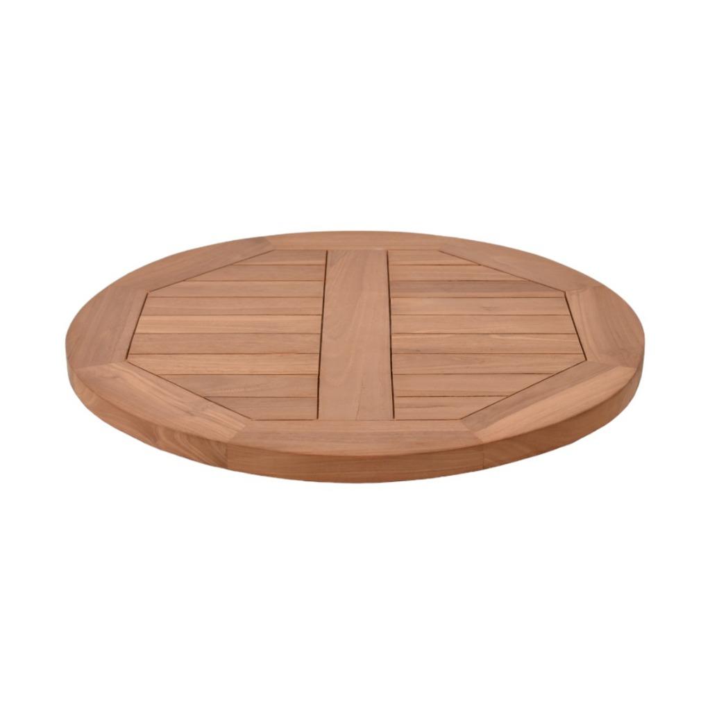 Teakhouten terras tafelblad rond 60 cm, Ophalen of Verzenden, Nieuw, Rond, Teakhout