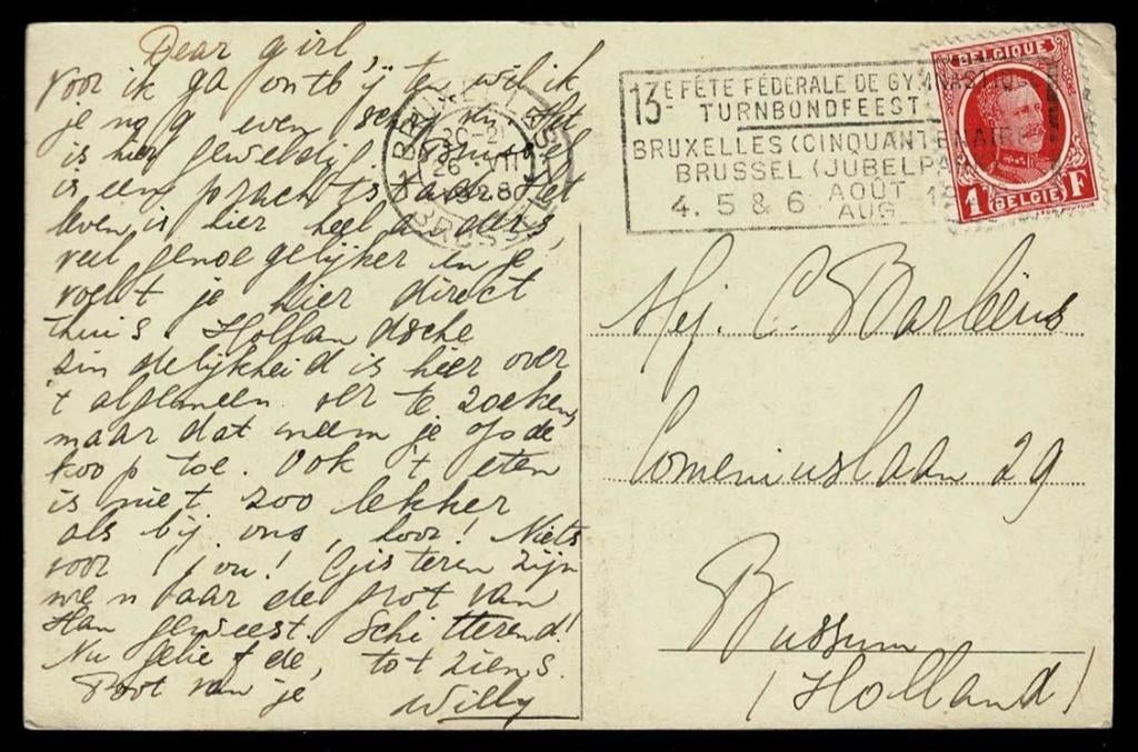 België : Brussel - Arcade - gelegenheidsstempel 26.VII.1928, Verzamelen, Verzenden, 1920 tot 1940, Gelopen, Brussel (Gewest)