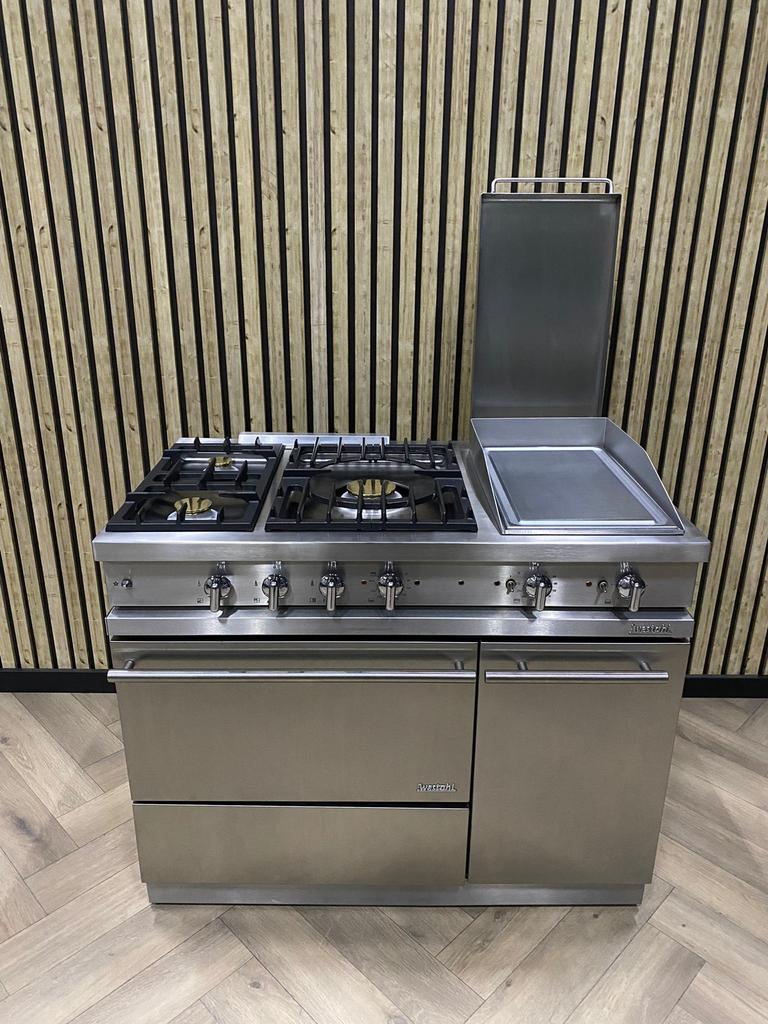 Lacanche Westahl 110cm Gas + Hete Lucht + Teppanyaki plaat, Warmhoudplaat, Ophalen of Verzenden, Zo goed als nieuw, Gas
