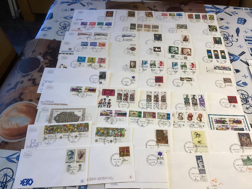 No25 Verzameling fdc Israel 1972-1978 50 stuks onbeschreven, Postzegels en Munten, Postzegels | Eerstedagenveloppen, Ophalen of Verzenden