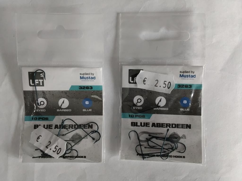 Mustad Blue Aberdeen Vishaakjes - Nieuw in verpakking, Watersport en Boten, Hengelsport | Algemeen, Ophalen of Verzenden, Nieuw