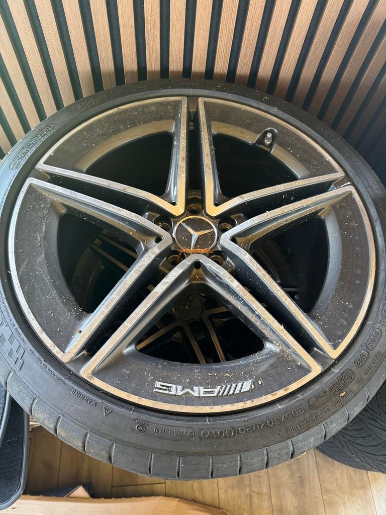Mercedes AMG Velgen 20 inch Breedset, Ophalen, Gebruikt, 295 mm, Banden en Velgen