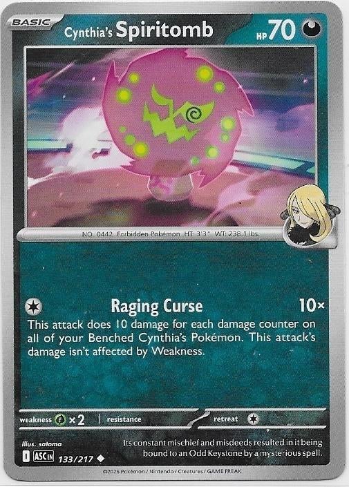 Ascended Heroes,  Cynthia's Spiritomb [uncommon] 133/217, Ophalen of Verzenden, Nieuw, Losse kaart