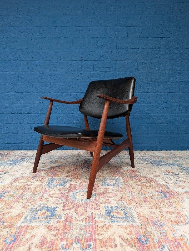 Vintage fauteuil, Louis van Teeffelen voor Wébé, jaren 60, Ophalen, Gebruikt, Bruin, Eén