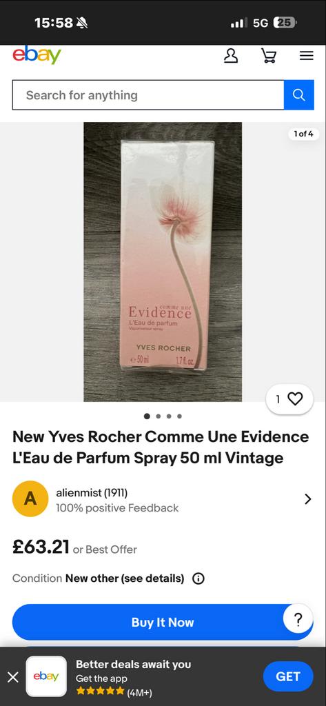 Yves Rocher Comme Une Evidence 50ml - Vintage Parfum, Ophalen of Verzenden, Zo goed als nieuw