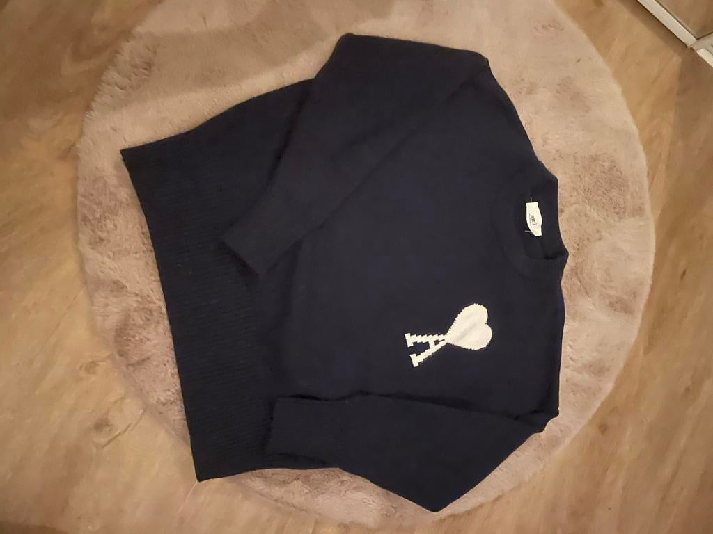 Ami Paris Trui Donkerblauw Maat S, Verzenden, Maat 46 (S) of kleiner, Blauw