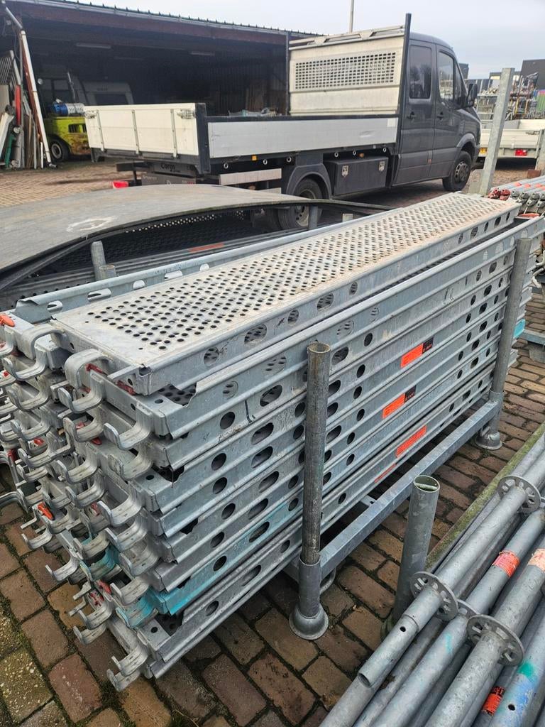 Layher allround onderdelen. Liggers, vlonders schoren etc., Doe-het-zelf en Verbouw, Ophalen, Gebruikt, ., Layher