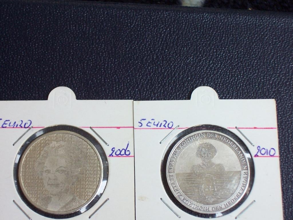 5 Euro 2006 + 2010, Postzegels en Munten, Munten | Nederland, Setje, Koningin Beatrix, Zilver, Euro's