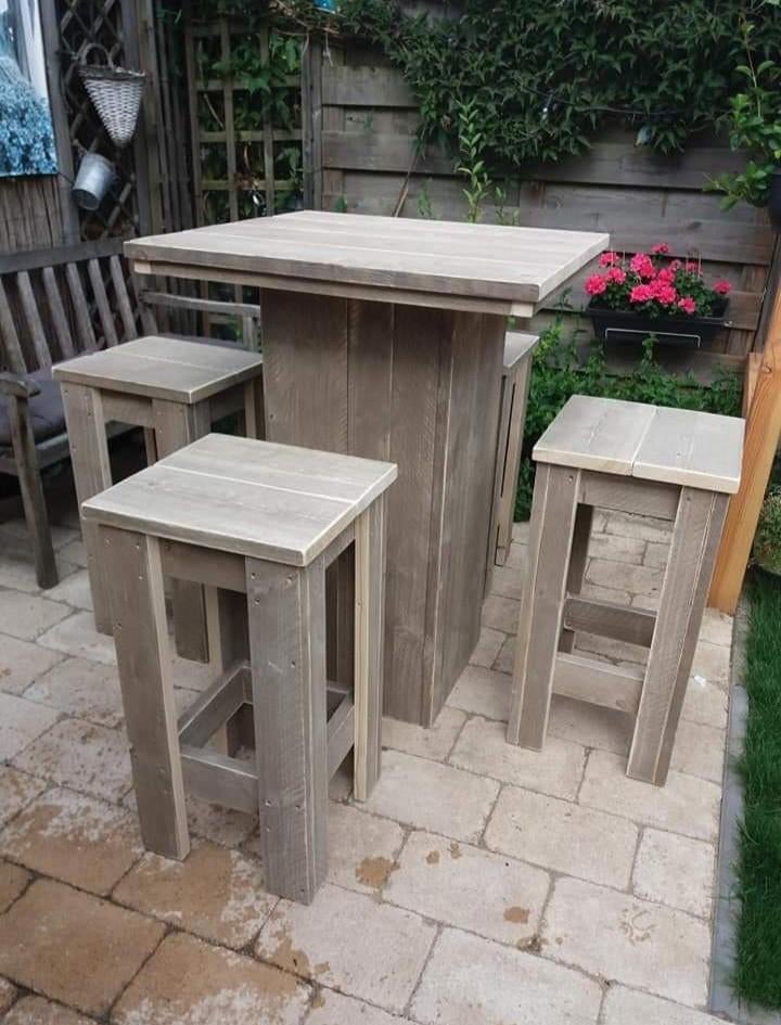 Barset steigerhout buiten binnen, Ophalen of Verzenden, Nieuw, Steigerhout