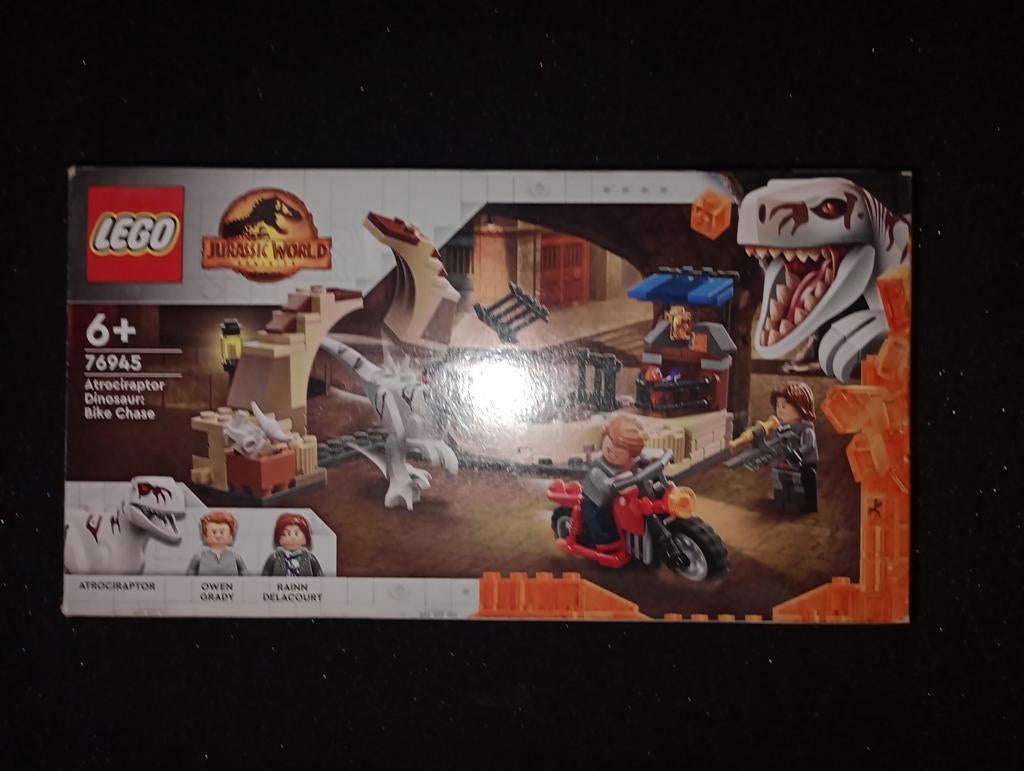 Lego Jurassic World 76945 Atrociraptor Dinosaurs Bike Chase, Ophalen of Verzenden, Zo goed als nieuw, Complete set, Lego