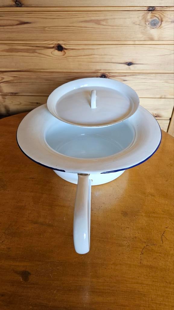 Bedpan/ ondersteek emaille, Antiek en Kunst, Antiek | Emaille, Ophalen