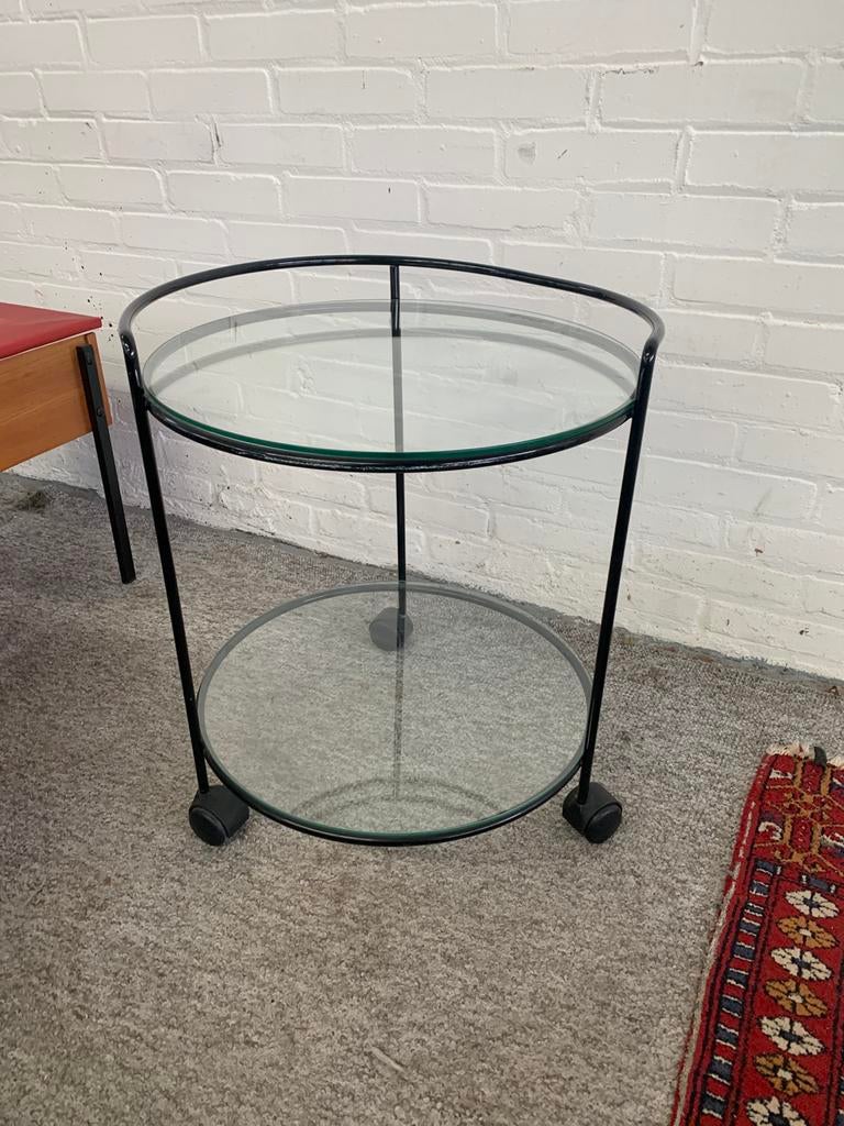 Tafel bijzettafeltje Vintage trolley Bijzettafeltje jaren, Gebruikt, Ophalen of Verzenden, 75 cm of meer, 60 cm of meer