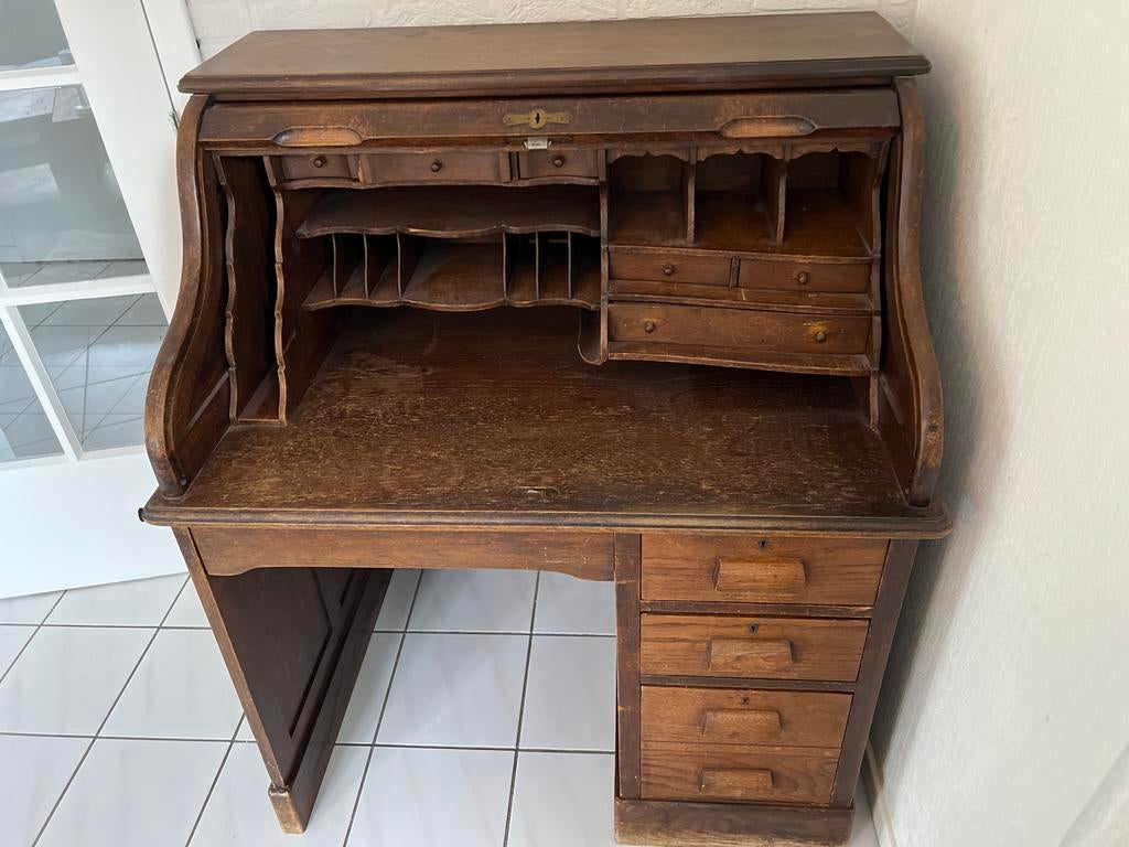 Antiek rolluikbureau, Huis en Inrichting, Bureaus, Gebruikt, Ophalen