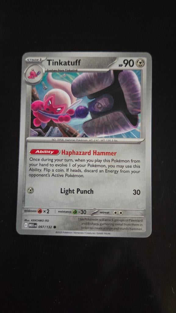 Tinkatuff 097/132 Mega Evolution NM, Verzenden, Zo goed als nieuw, Losse kaart