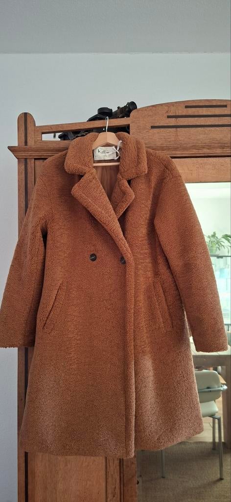 Fluffy / faux fur winterjas K- Zell Paris maat L (40/42), Kleding | Dames, Bruin, Maat 42/44 (L), Ophalen of Verzenden, Zo goed als nieuw