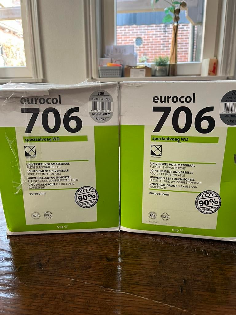 Eurocol 706 speciaalvoeg WD GRIJS EN ANTRACIET, Doe-het-zelf en Verbouw, Overige materialen, 30 cm of meer, 50 tot 150 cm, Ophalen of Verzenden